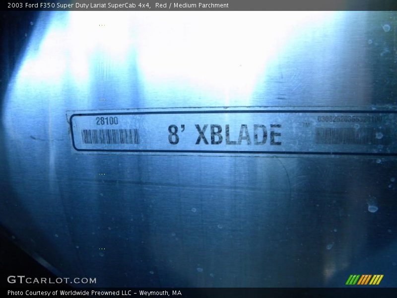 Red / Medium Parchment 2003 Ford F350 Super Duty Lariat SuperCab 4x4