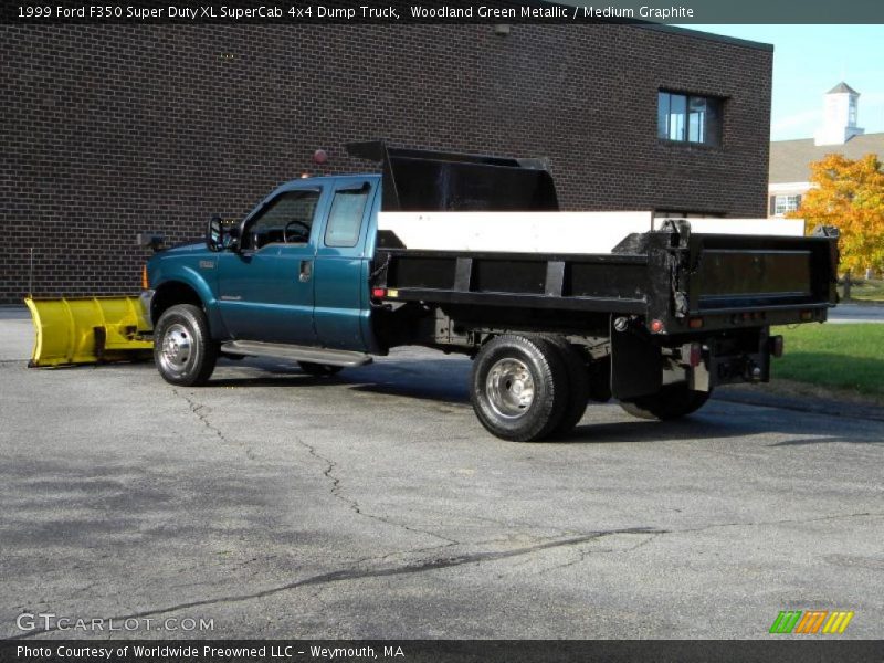 Woodland Green Metallic / Medium Graphite 1999 Ford F350 Super Duty XL SuperCab 4x4 Dump Truck
