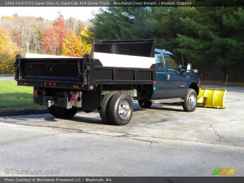 Woodland Green Metallic / Medium Graphite 1999 Ford F350 Super Duty XL SuperCab 4x4 Dump Truck