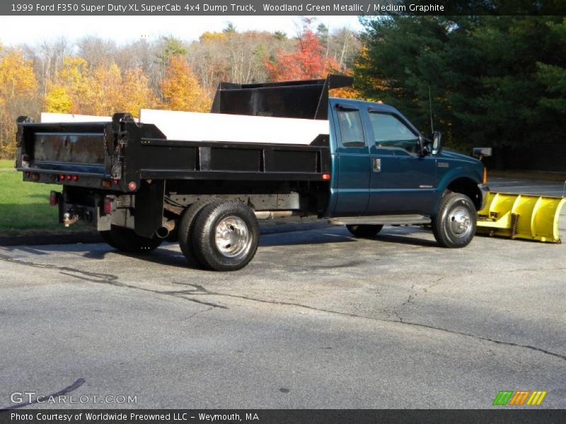 Woodland Green Metallic / Medium Graphite 1999 Ford F350 Super Duty XL SuperCab 4x4 Dump Truck