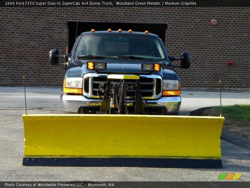 Woodland Green Metallic / Medium Graphite 1999 Ford F350 Super Duty XL SuperCab 4x4 Dump Truck