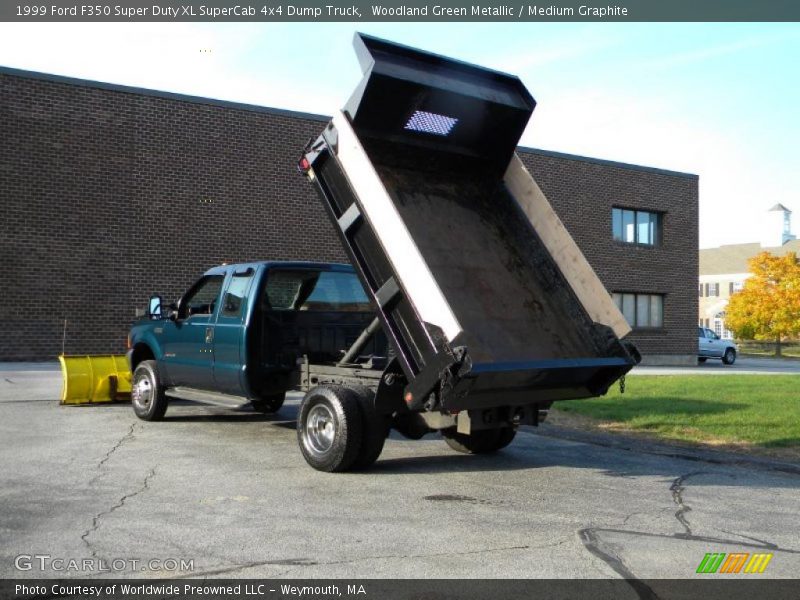 Woodland Green Metallic / Medium Graphite 1999 Ford F350 Super Duty XL SuperCab 4x4 Dump Truck