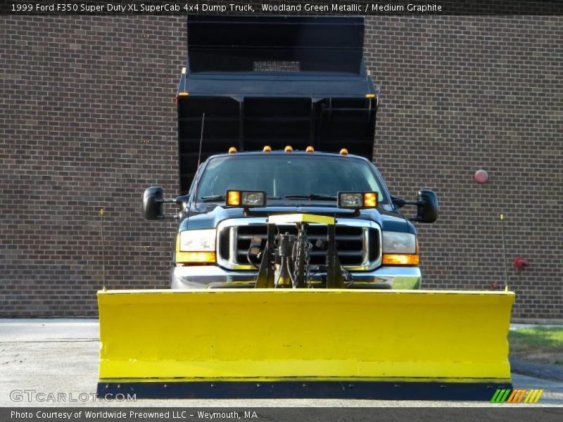 Woodland Green Metallic / Medium Graphite 1999 Ford F350 Super Duty XL SuperCab 4x4 Dump Truck