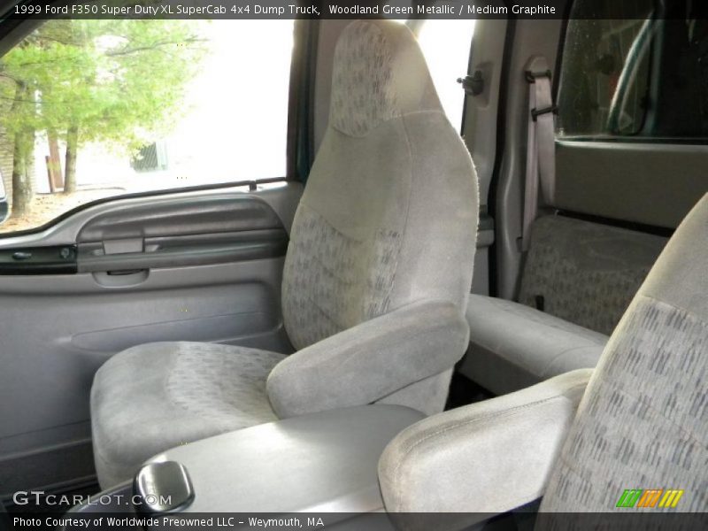 Woodland Green Metallic / Medium Graphite 1999 Ford F350 Super Duty XL SuperCab 4x4 Dump Truck