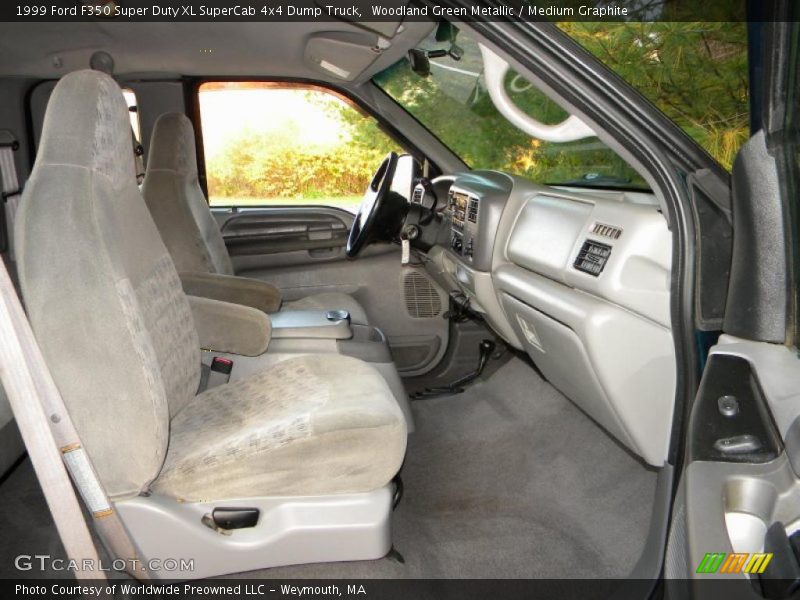 Woodland Green Metallic / Medium Graphite 1999 Ford F350 Super Duty XL SuperCab 4x4 Dump Truck