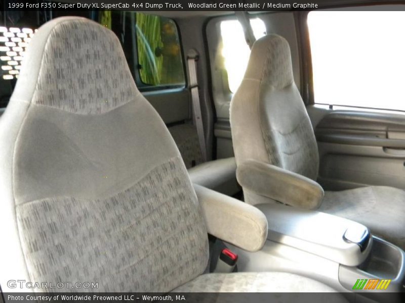 Woodland Green Metallic / Medium Graphite 1999 Ford F350 Super Duty XL SuperCab 4x4 Dump Truck