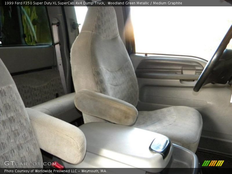 Woodland Green Metallic / Medium Graphite 1999 Ford F350 Super Duty XL SuperCab 4x4 Dump Truck