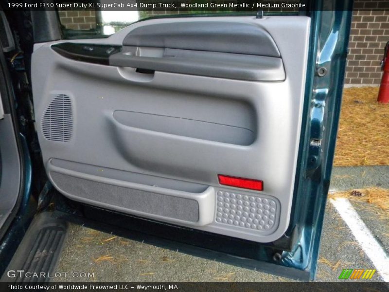 Woodland Green Metallic / Medium Graphite 1999 Ford F350 Super Duty XL SuperCab 4x4 Dump Truck