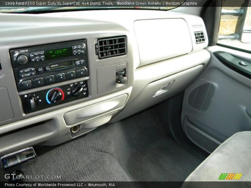 Woodland Green Metallic / Medium Graphite 1999 Ford F350 Super Duty XL SuperCab 4x4 Dump Truck