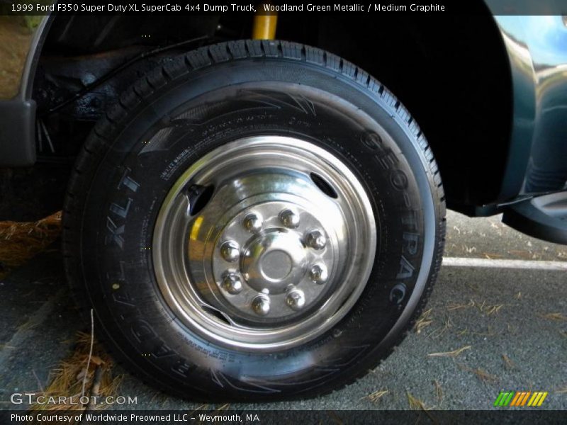 Woodland Green Metallic / Medium Graphite 1999 Ford F350 Super Duty XL SuperCab 4x4 Dump Truck