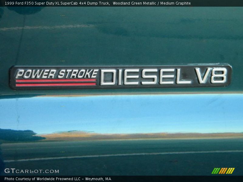 Woodland Green Metallic / Medium Graphite 1999 Ford F350 Super Duty XL SuperCab 4x4 Dump Truck