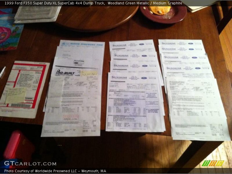 Woodland Green Metallic / Medium Graphite 1999 Ford F350 Super Duty XL SuperCab 4x4 Dump Truck