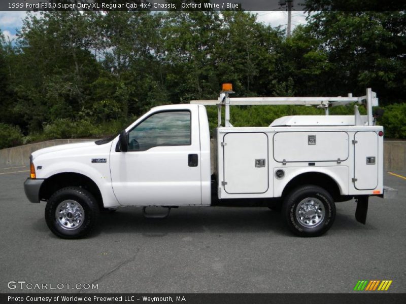 Oxford White / Blue 1999 Ford F350 Super Duty XL Regular Cab 4x4 Chassis