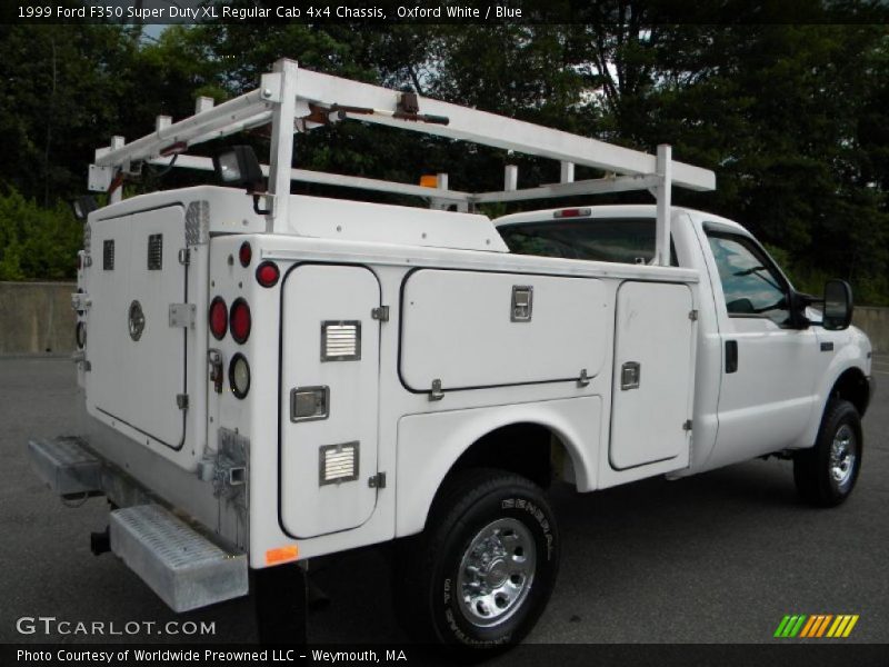 Oxford White / Blue 1999 Ford F350 Super Duty XL Regular Cab 4x4 Chassis