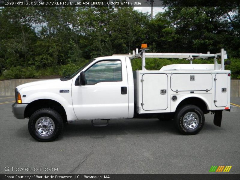 Oxford White / Blue 1999 Ford F350 Super Duty XL Regular Cab 4x4 Chassis