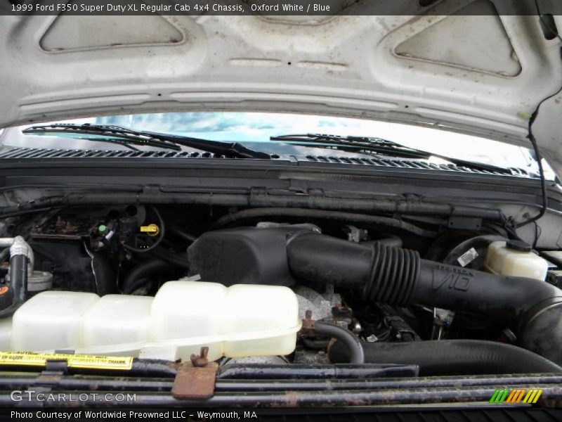 Oxford White / Blue 1999 Ford F350 Super Duty XL Regular Cab 4x4 Chassis