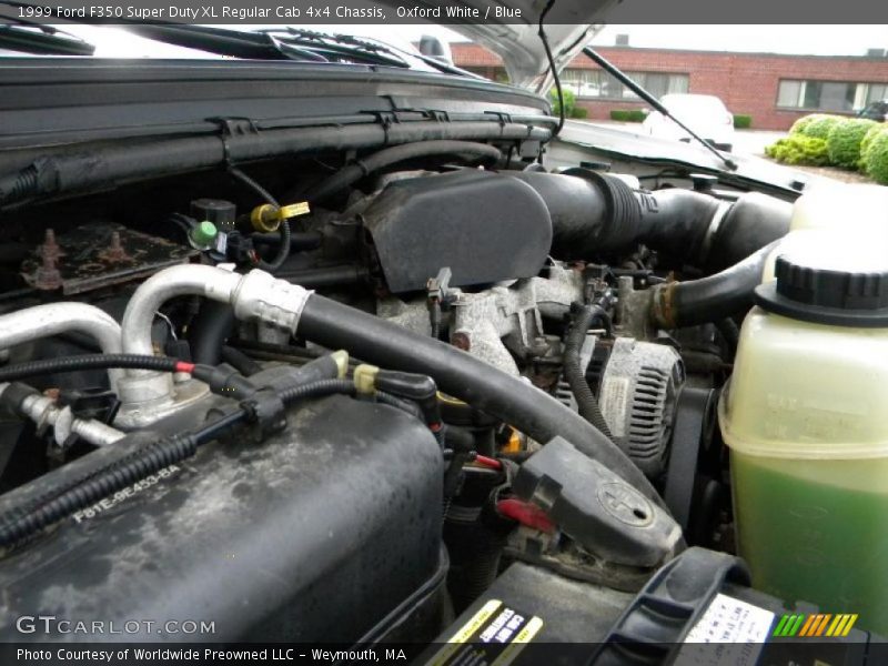 Oxford White / Blue 1999 Ford F350 Super Duty XL Regular Cab 4x4 Chassis