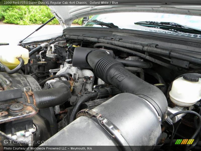 Oxford White / Blue 1999 Ford F350 Super Duty XL Regular Cab 4x4 Chassis