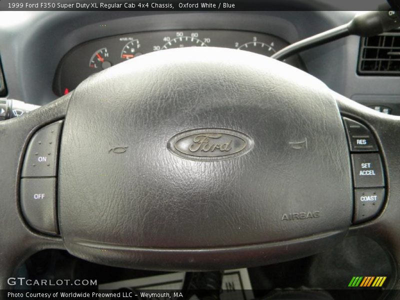 Oxford White / Blue 1999 Ford F350 Super Duty XL Regular Cab 4x4 Chassis