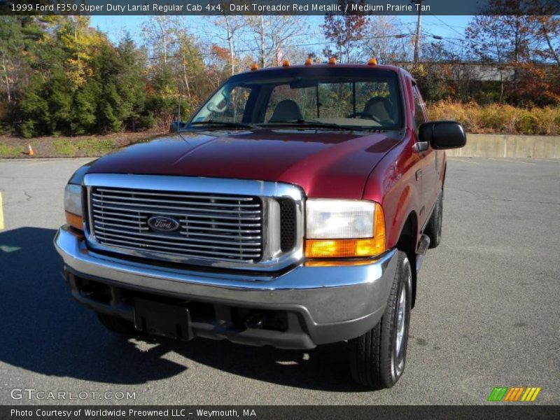 Dark Toreador Red Metallic / Medium Prairie Tan 1999 Ford F350 Super Duty Lariat Regular Cab 4x4