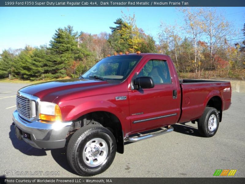 Dark Toreador Red Metallic / Medium Prairie Tan 1999 Ford F350 Super Duty Lariat Regular Cab 4x4