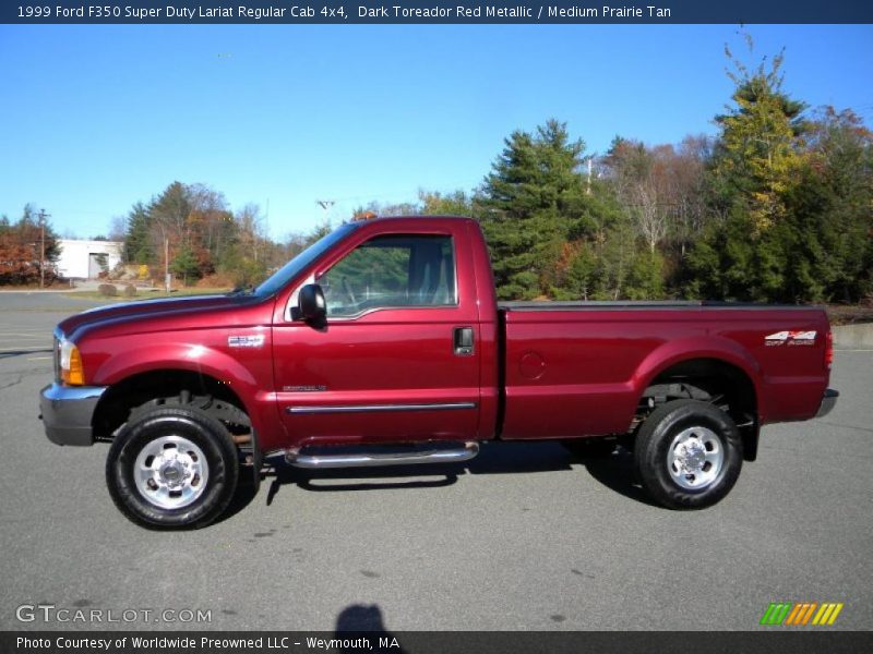 Dark Toreador Red Metallic / Medium Prairie Tan 1999 Ford F350 Super Duty Lariat Regular Cab 4x4