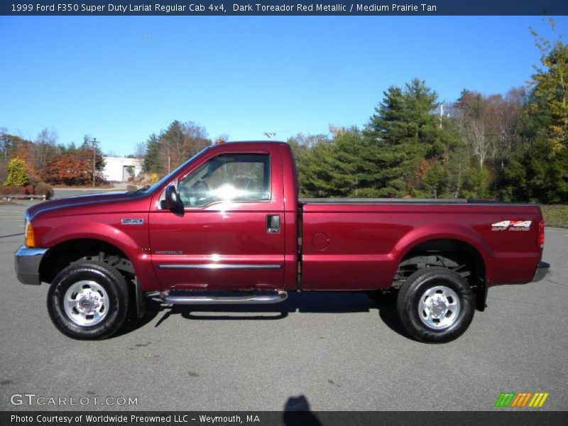 Dark Toreador Red Metallic / Medium Prairie Tan 1999 Ford F350 Super Duty Lariat Regular Cab 4x4