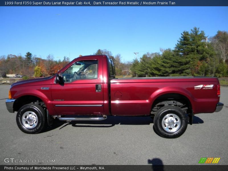Dark Toreador Red Metallic / Medium Prairie Tan 1999 Ford F350 Super Duty Lariat Regular Cab 4x4