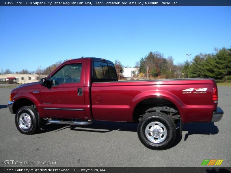 Dark Toreador Red Metallic / Medium Prairie Tan 1999 Ford F350 Super Duty Lariat Regular Cab 4x4