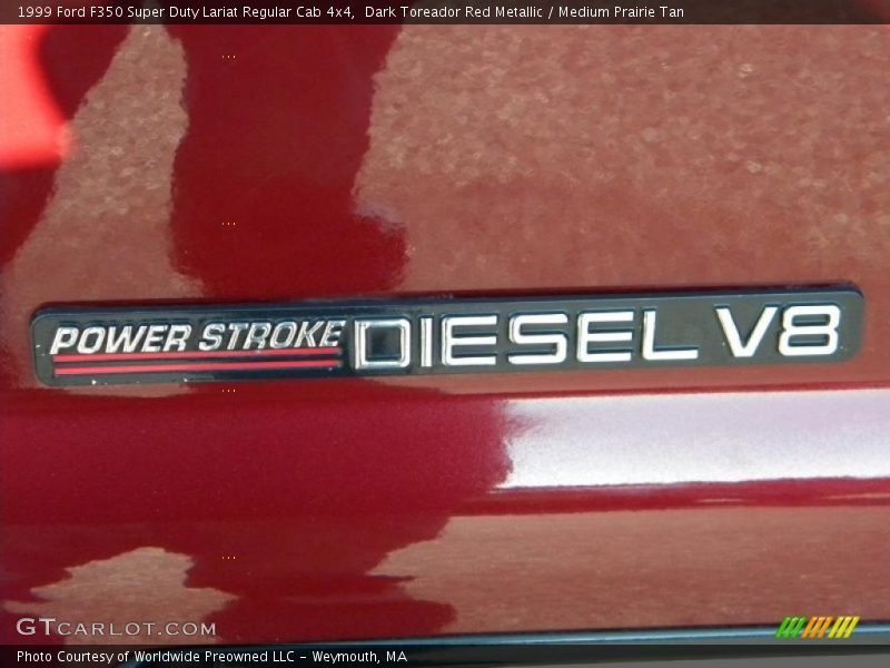 Dark Toreador Red Metallic / Medium Prairie Tan 1999 Ford F350 Super Duty Lariat Regular Cab 4x4