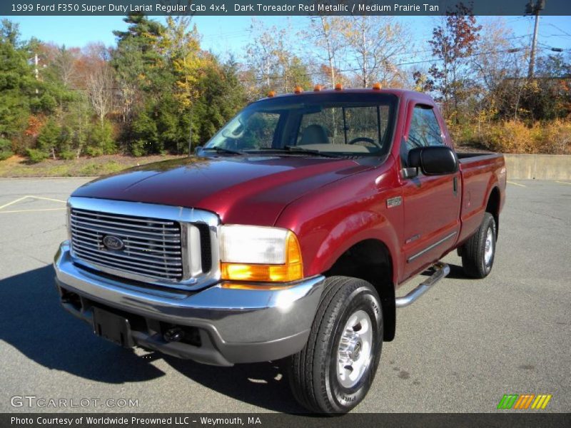 Dark Toreador Red Metallic / Medium Prairie Tan 1999 Ford F350 Super Duty Lariat Regular Cab 4x4