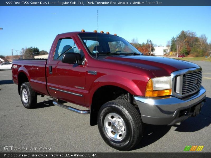 Dark Toreador Red Metallic / Medium Prairie Tan 1999 Ford F350 Super Duty Lariat Regular Cab 4x4