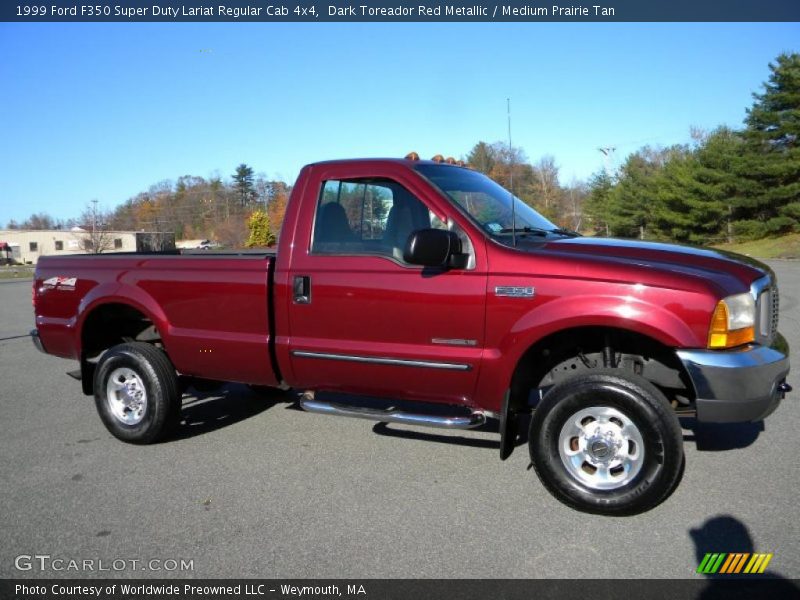 Dark Toreador Red Metallic / Medium Prairie Tan 1999 Ford F350 Super Duty Lariat Regular Cab 4x4