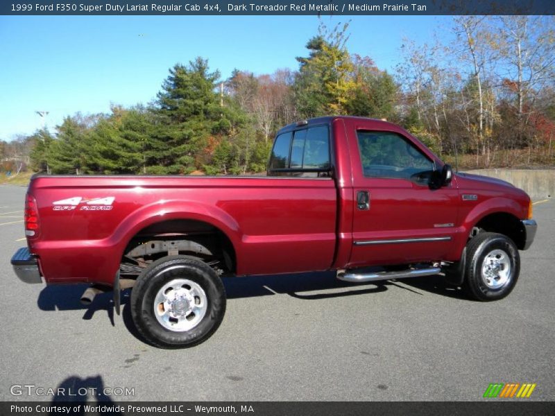 Dark Toreador Red Metallic / Medium Prairie Tan 1999 Ford F350 Super Duty Lariat Regular Cab 4x4
