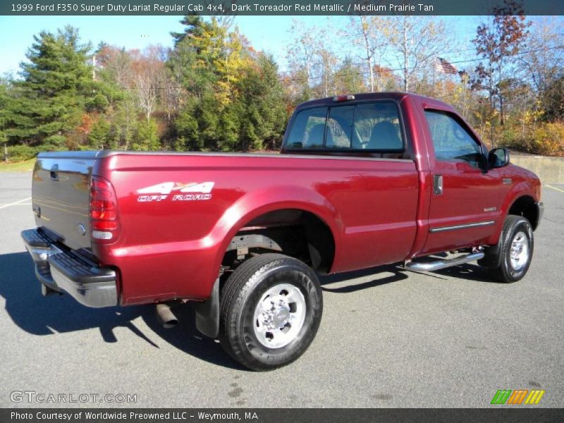 Dark Toreador Red Metallic / Medium Prairie Tan 1999 Ford F350 Super Duty Lariat Regular Cab 4x4