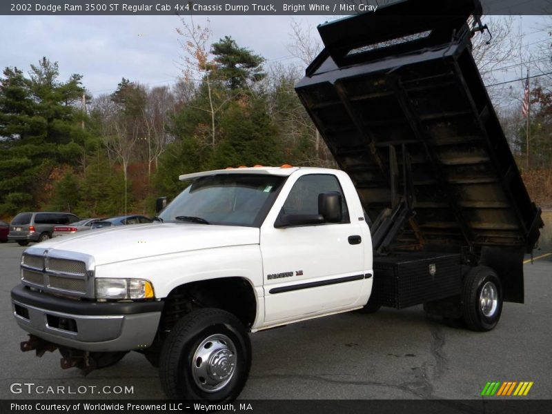 Front 3/4 View of 2002 Ram 3500 ST Regular Cab 4x4 Chassis Dump Truck