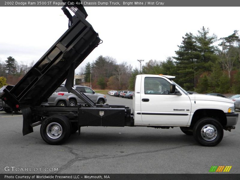 Bright White / Mist Gray 2002 Dodge Ram 3500 ST Regular Cab 4x4 Chassis Dump Truck