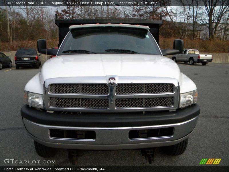 Bright White / Mist Gray 2002 Dodge Ram 3500 ST Regular Cab 4x4 Chassis Dump Truck