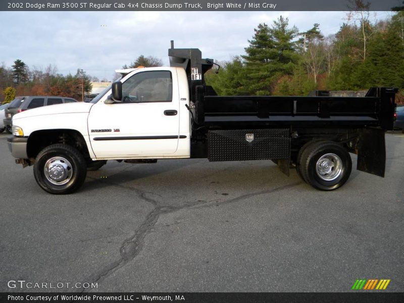 Bright White / Mist Gray 2002 Dodge Ram 3500 ST Regular Cab 4x4 Chassis Dump Truck