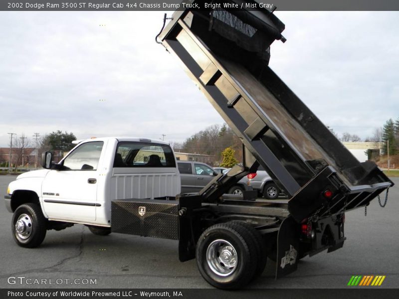 Bright White / Mist Gray 2002 Dodge Ram 3500 ST Regular Cab 4x4 Chassis Dump Truck