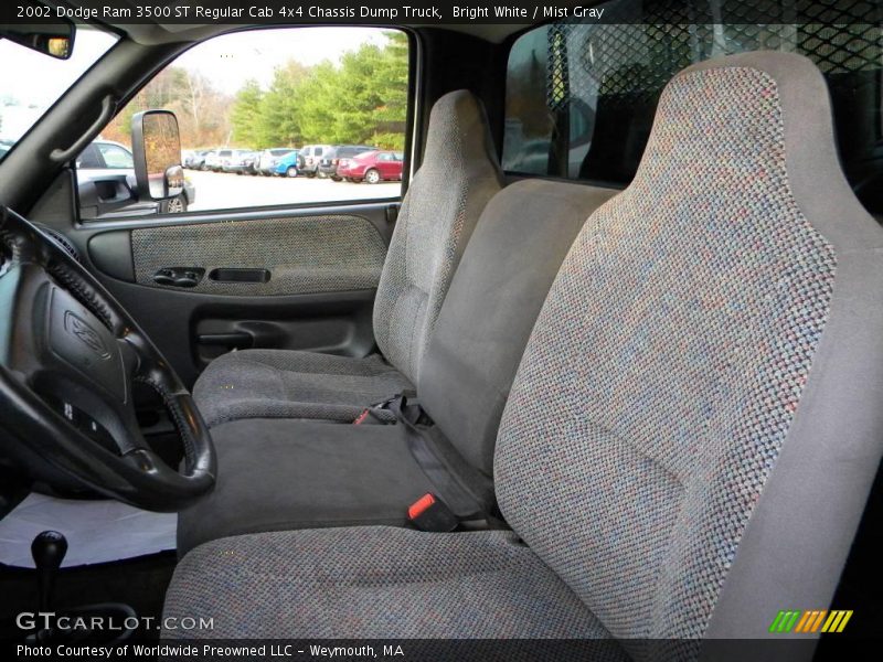 Bright White / Mist Gray 2002 Dodge Ram 3500 ST Regular Cab 4x4 Chassis Dump Truck