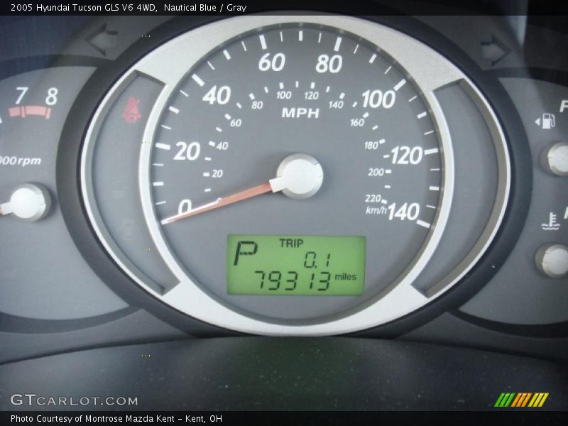 Nautical Blue / Gray 2005 Hyundai Tucson GLS V6 4WD