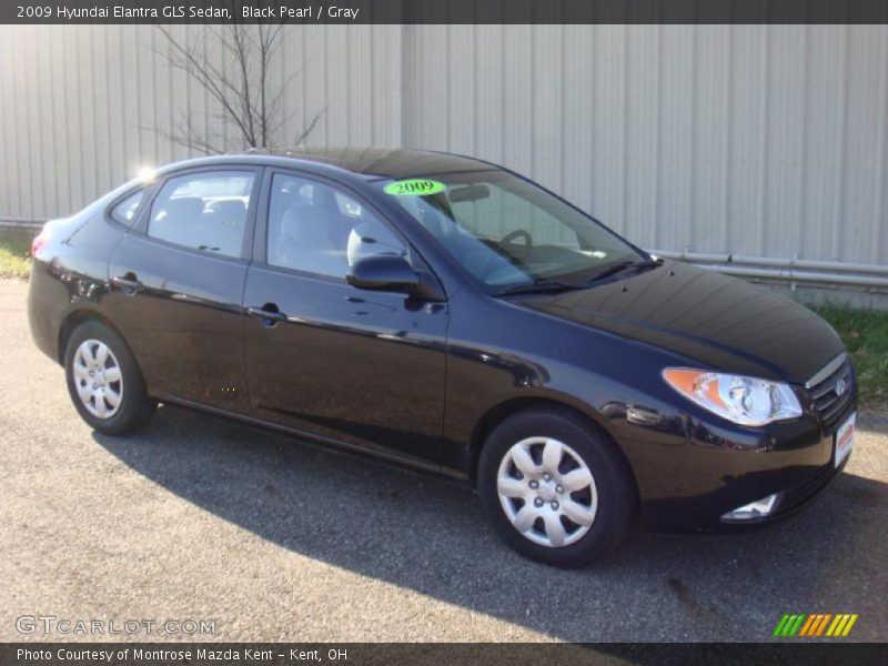 Black Pearl / Gray 2009 Hyundai Elantra GLS Sedan