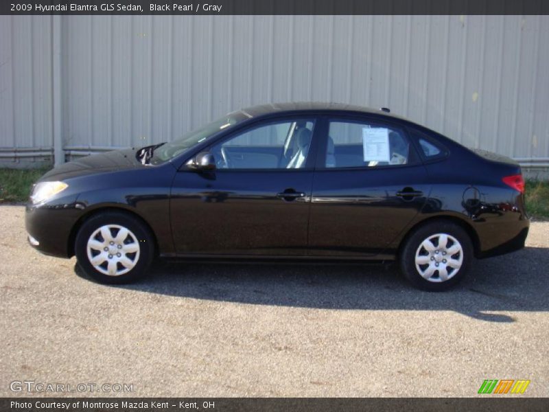 Black Pearl / Gray 2009 Hyundai Elantra GLS Sedan