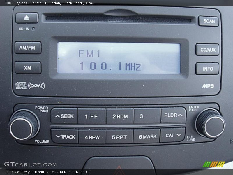 Black Pearl / Gray 2009 Hyundai Elantra GLS Sedan