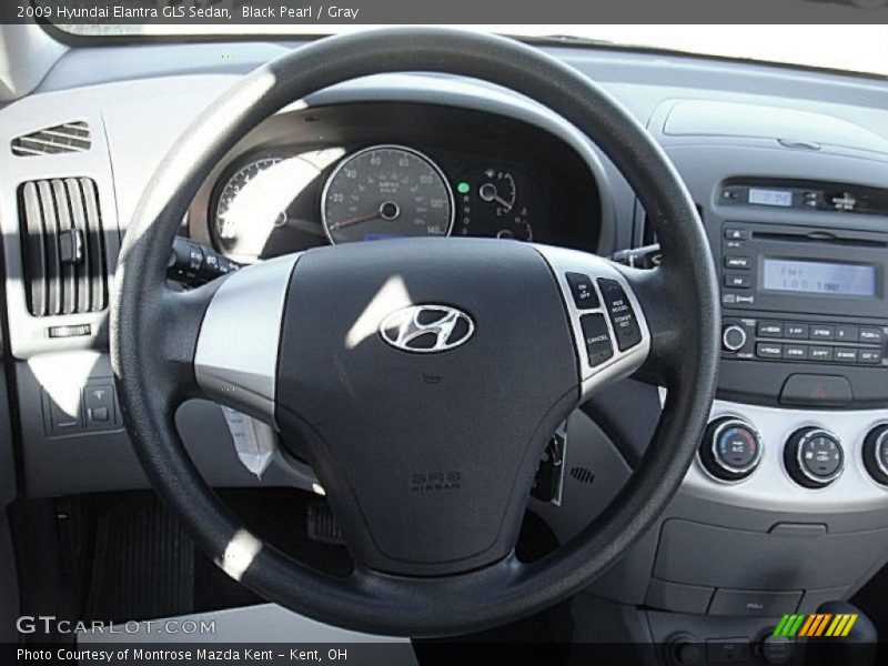 Black Pearl / Gray 2009 Hyundai Elantra GLS Sedan