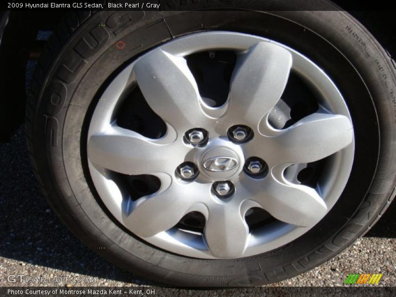 Black Pearl / Gray 2009 Hyundai Elantra GLS Sedan