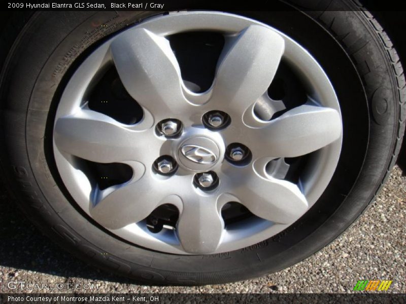 Black Pearl / Gray 2009 Hyundai Elantra GLS Sedan