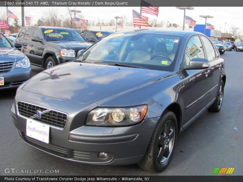 Titanium Gray Metallic / Dark Beige/Quartz 2007 Volvo S40 T5 AWD