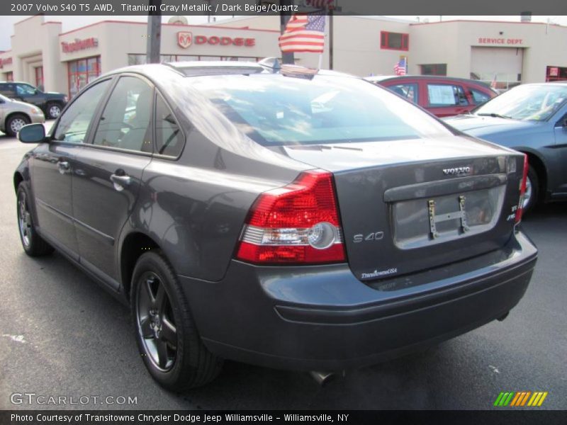Titanium Gray Metallic / Dark Beige/Quartz 2007 Volvo S40 T5 AWD
